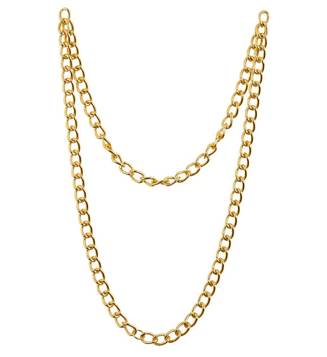 Goldene Kette 120 cm lang als Fasnacht-Accessoire