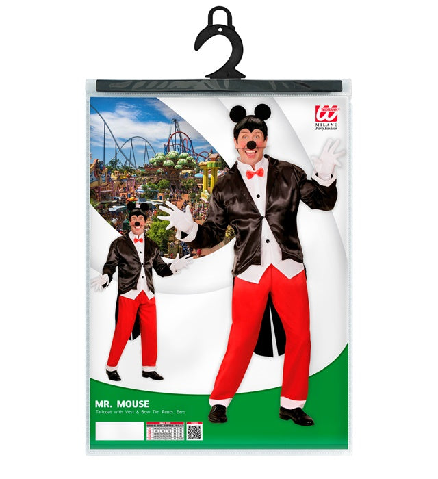 Elegantes Mäuse-Kostüm mit Frack, Weste, Fliege und Ohren für Fasnacht