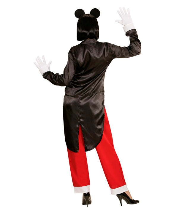 Miss Mouse Kostüm mit schwarzem Frack, Weste, Fliege, Hose und Mausohren