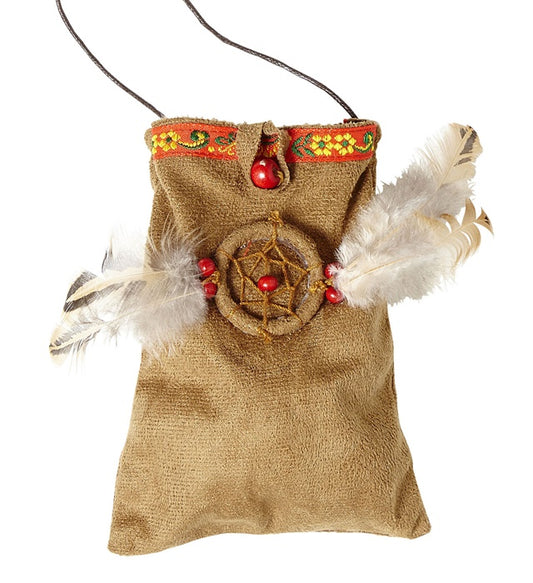 Indianer Tasche mit Fransen und typischen Mustern als Fasnacht Accessoire