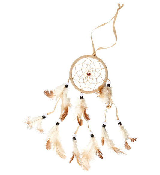 Traumfänger im Indianerstyle mit Federn als Fasnacht Accessoire
