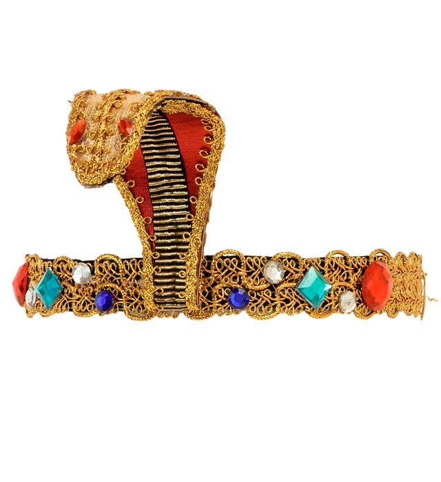Deluxe Stirnband Ägypterin mit Schlangenmotiv und funkelnden Edelsteinen