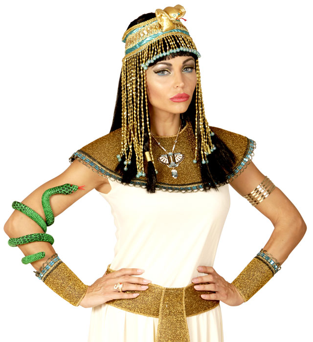 Deluxe Kopfbandschmuck Ägypterin mit Schlange und Perlen auf weißem Hintergrund
