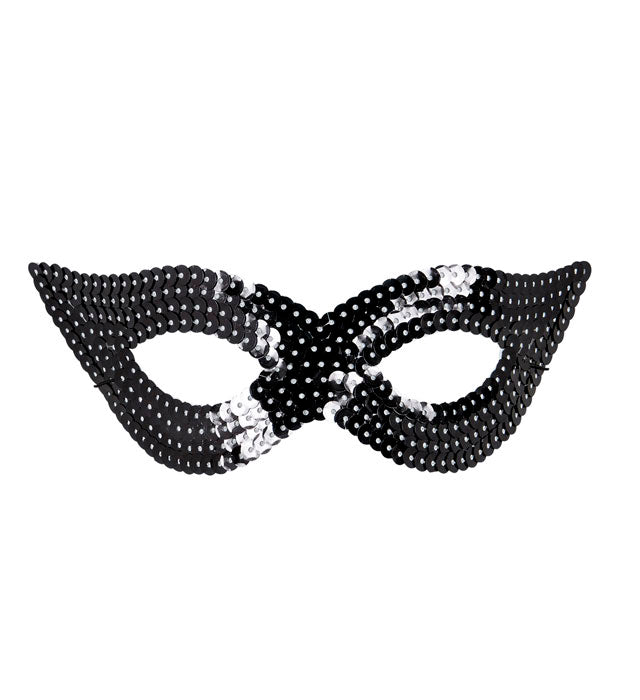 Augenmaske mit schwarzen Pailletten für Fasnacht und Karneval