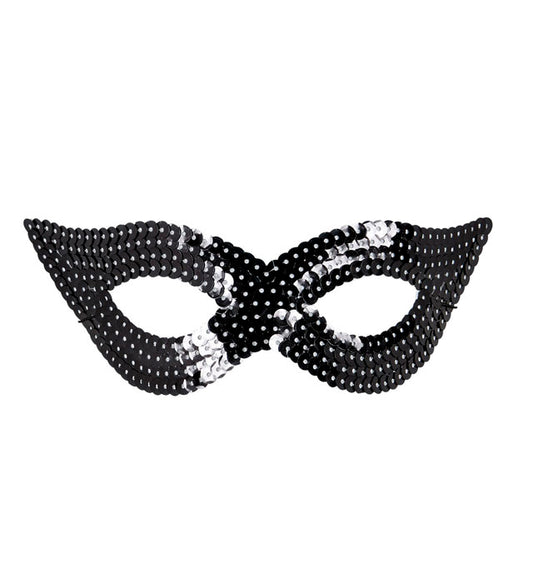 Augenmaske mit schwarzen Pailletten für Fasnacht und Karneval