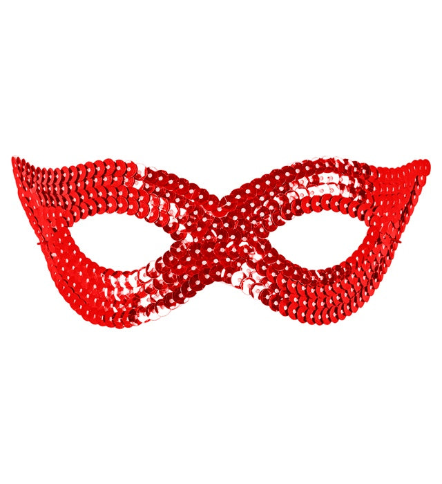 Rote Pailletten-Augenmaske für Fasnacht und Karneval