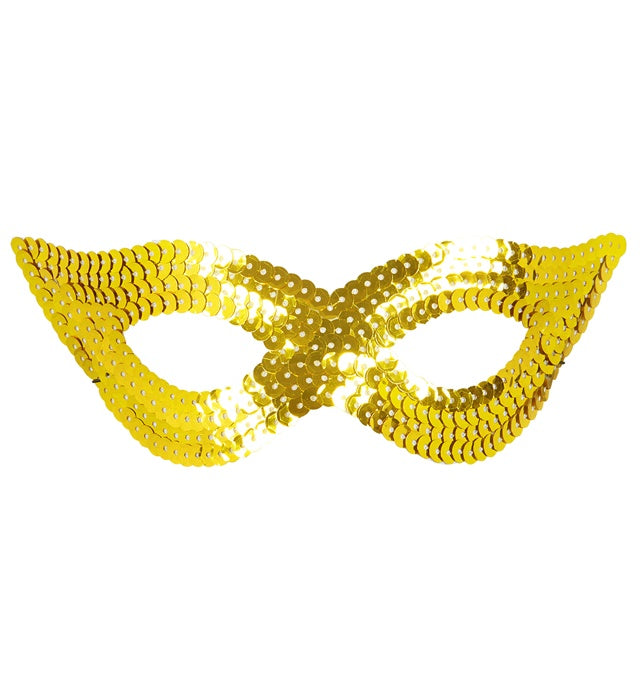 Goldene Augenmaske mit funkelnden Pailletten für Fasnacht und Karneval