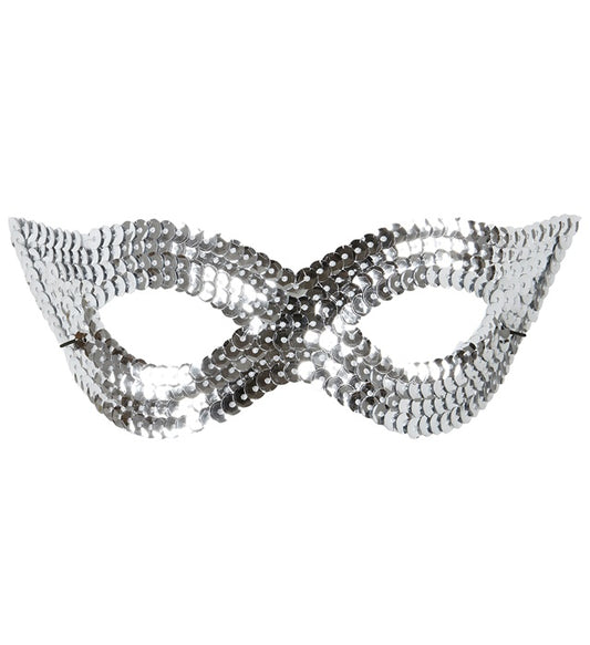 Augenmaske mit silbernen Pailletten für Fasnacht und Karneval