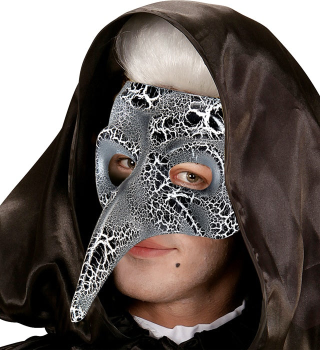 Venezianische Maske mit langer Nase in traditionellem Design