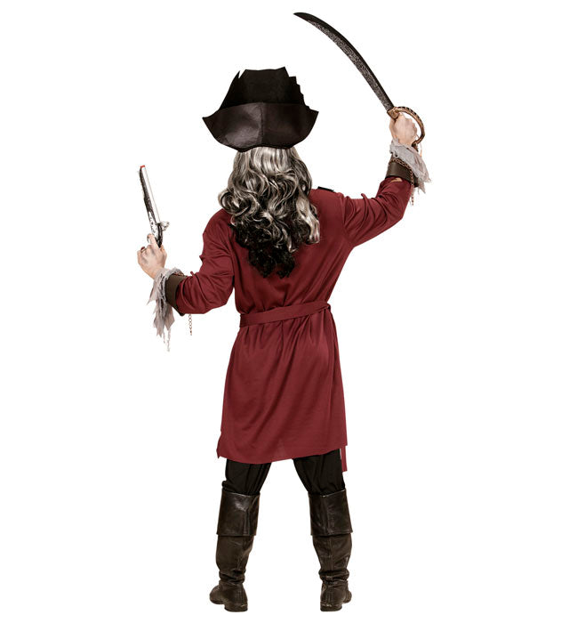 Captain Spook Piratenkostüm mit Jacke, Gürtel, Jabot, Stirnband und Hut