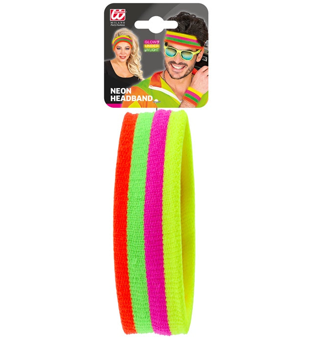 Mehrfarbiges Neon Stirnband mit leuchtenden Farben für Fasnacht und Party