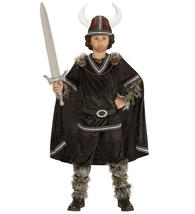 Vollständiges Wikinger-Kostüm mit Helm und Umhang für Fasnacht und Karneval