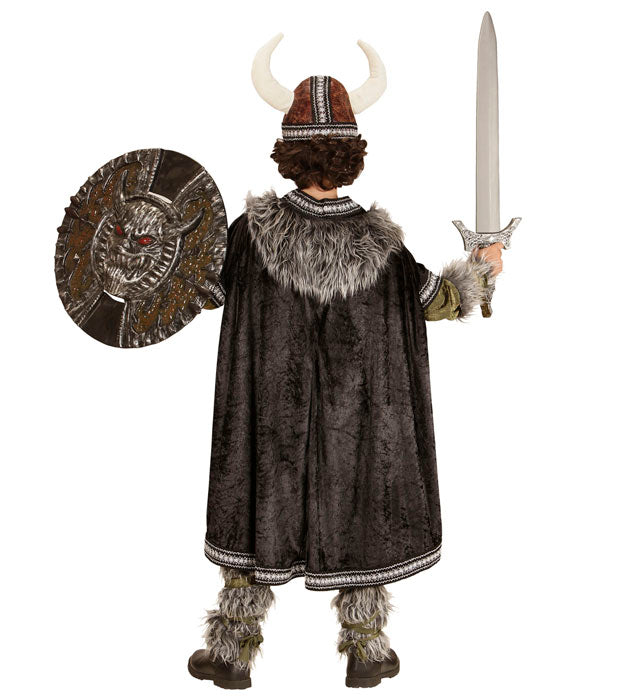 Vollständiges Wikinger-Kostüm mit Helm und Umhang für Fasnacht und Karneval