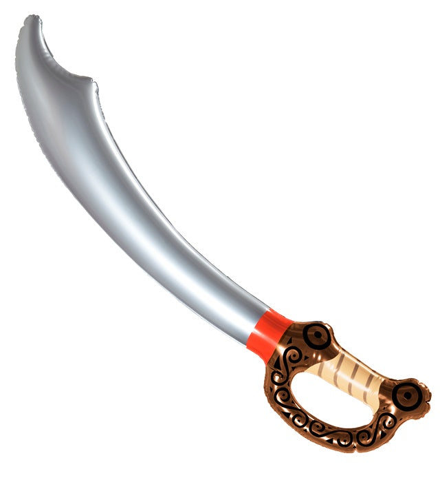 Aufblasbares Piratenschwert 75 cm in Schwarz und Rot für Fasnacht