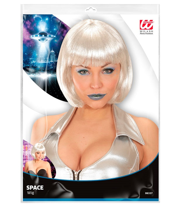 Futuristische Space Perücke mit glänzenden Farben für Fasnacht