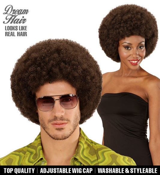 Bunte Afro-Perücke mit voluminösen Locken in Dream Hair Qualität in farbiger Box