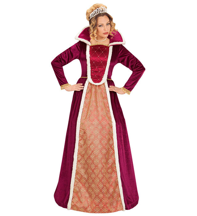 Königinnen-Kleid mit voluminösem Reifrock für Fasnacht und Mottopartys