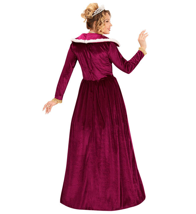 Königinnen-Kleid mit voluminösem Reifrock für Fasnacht und Mottopartys
