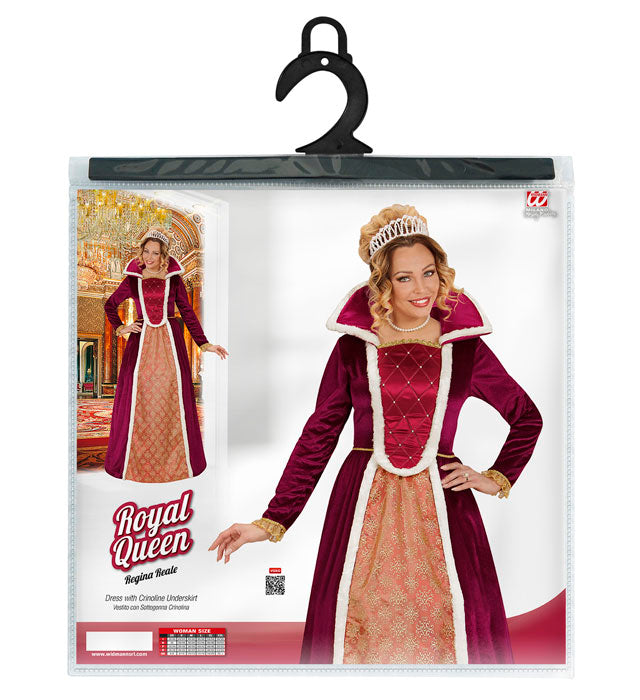 Königinnen-Kleid mit voluminösem Reifrock für Fasnacht und Mottopartys