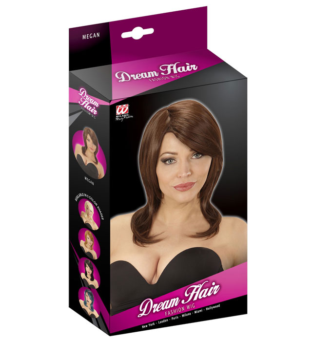 Braune Perücke Megan mit mittellanger, gewellter Frisur in Dream Hair Qualität