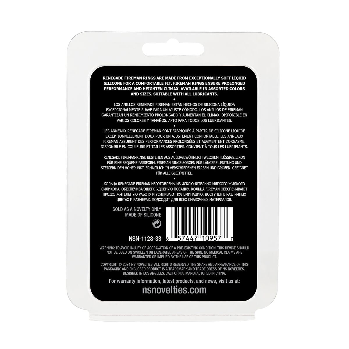 Penisringe NS Novelties Fireman Schwarz