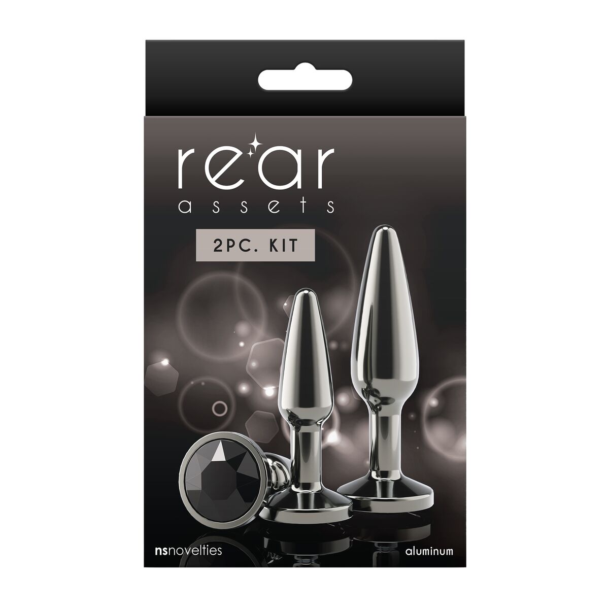 Plug Anal NS Novelties Rear Assets Schwarz 2 Stücke (8,3 cm) (6,9 cm)
