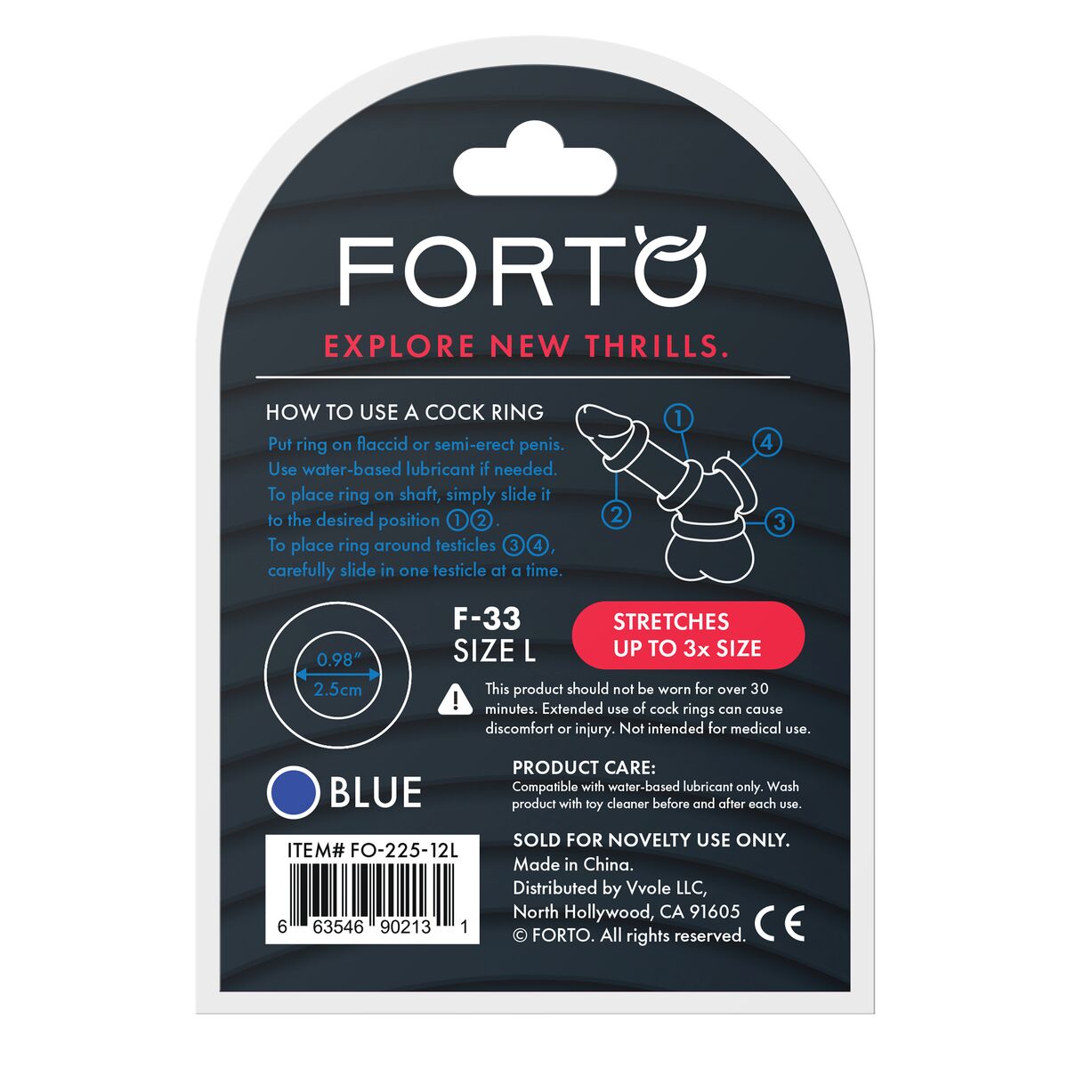 Penisringe Forto Blau L (L) Ø 25 mm