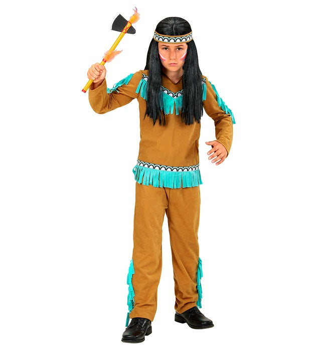Indianer-Kostüm mit Oberteil, Hose und Stirnband für Fasnacht