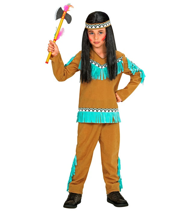 Indianer-Kostüm mit Oberteil, Hose und Stirnband für Fasnacht