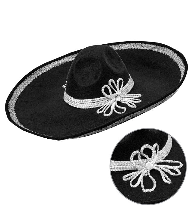 Silberner Sombrero El Charro mit 54 cm Durchmesser auf weissem Hintergrund
