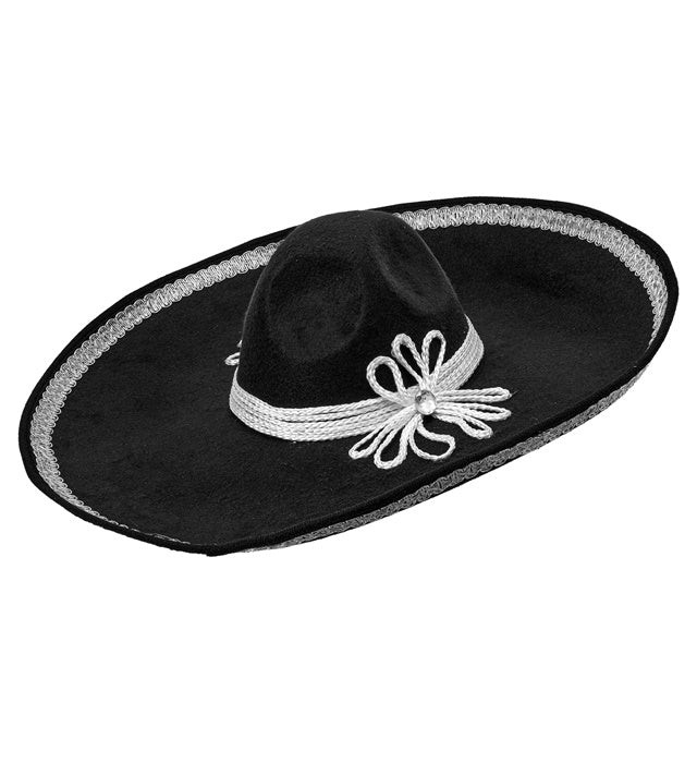 Silberner Sombrero El Charro mit 54 cm Durchmesser auf weissem Hintergrund