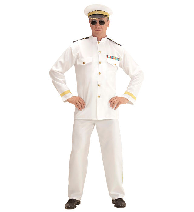 Navy Captain Kostüm mit Jacke, Hose und Kapitänsmütze für Fasnacht