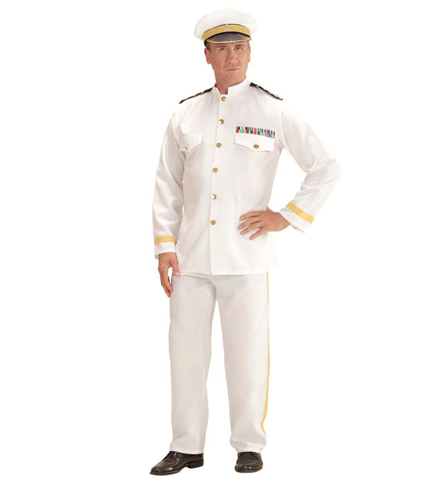 Navy Captain Kostüm mit Jacke, Hose und Kapitänsmütze für Fasnacht