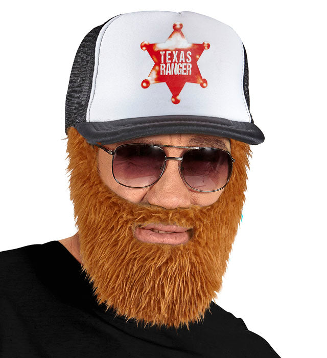 Basecap mit fest angebrachtem Bart als Fasnachtskostüm