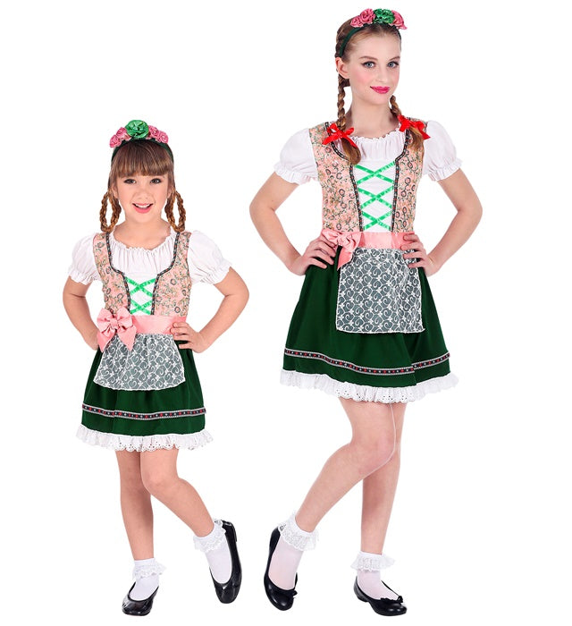 Bayerin Dirndl Kostüm mit passendem Haarreif für Fasnacht und Karneval