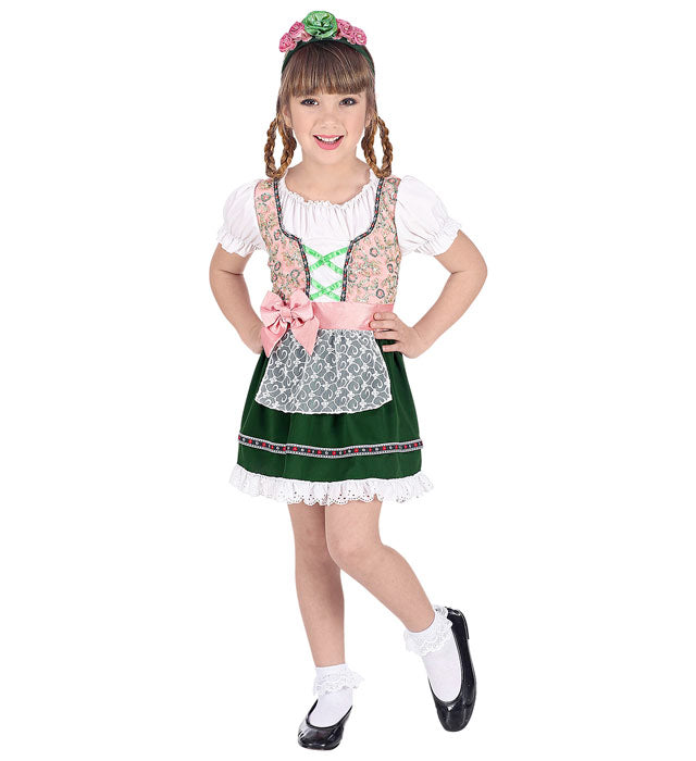 Bayerin Dirndl Kostüm mit passendem Haarreif für Fasnacht und Karneval