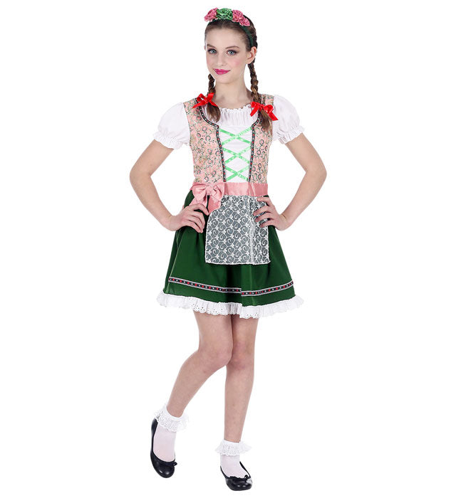 Bayerin Dirndl Kostüm mit passendem Haarreif für Fasnacht und Karneval