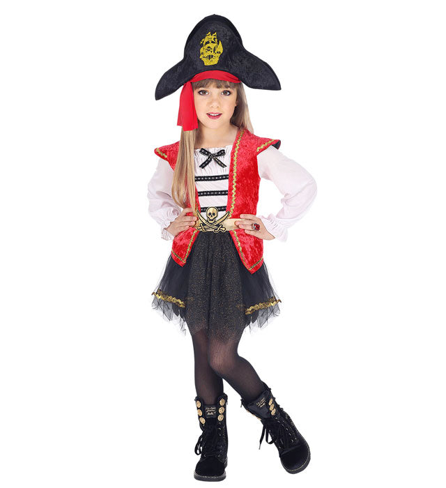 Piratenkapitän Kostüm mit Tutu und Hut für Fasnacht und Karneval