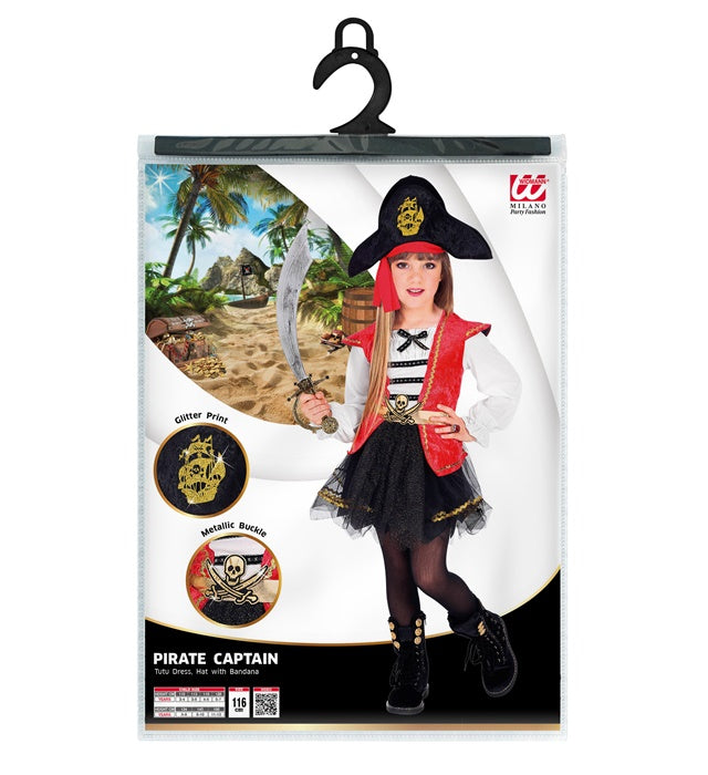 Piratenkapitän Kostüm mit Tutu und Hut für Fasnacht und Karneval