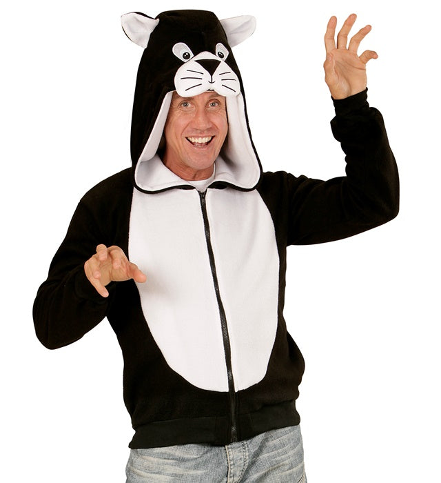 Fleecejacke mit Kapuze und Katzenohren für Fasnacht-Kostüm
