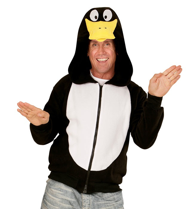 Gelbe Fleecejacke mit Kapuze im Enten-Kostüm für Fasnacht und Karneval