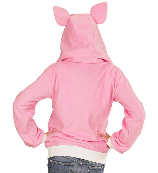Fleecejacke mit Schweine-Kapuze für Fasnacht-Kostüm