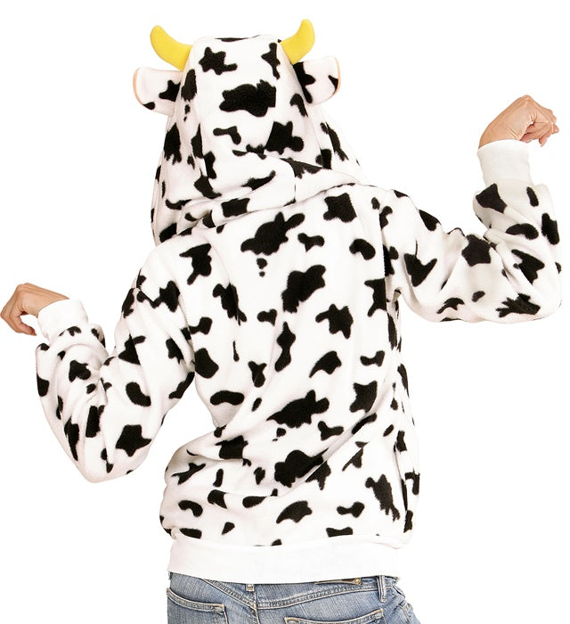 Kuh Fleecejacke mit Kapuze für Fasnacht und Karneval