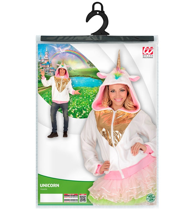 Einhorn Fantasy Strickjacke mit Kapuze in kuscheligem Design für Fasnacht und Karneval