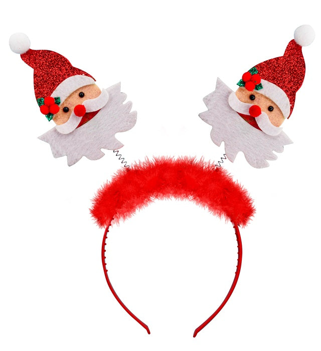 Roter Haarreif mit Santa Claus Hut und weißem Bommel für Weihnachten