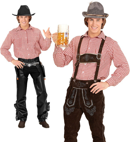 Rotes kariertes Hemd für Fasnacht und Karneval