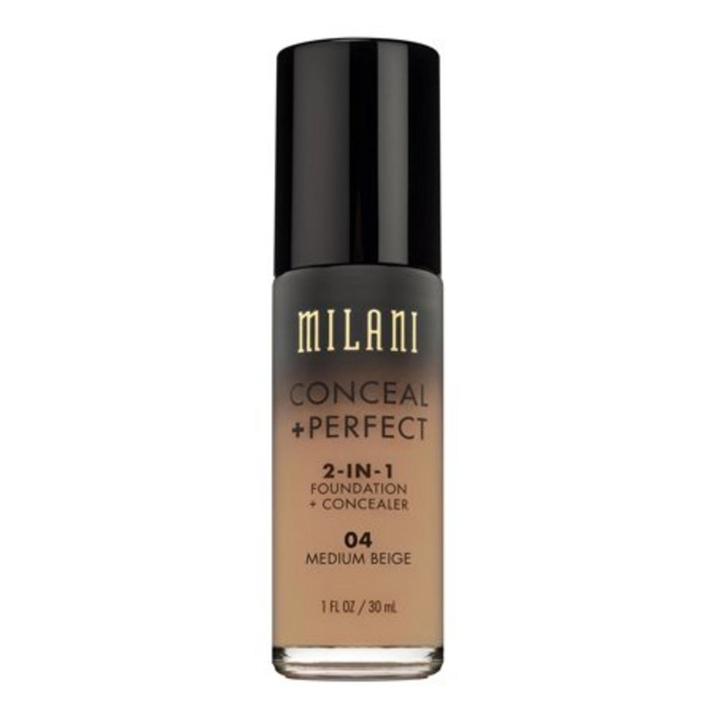 Milani Milani, Conceal + Perfect, Flüssige Grundierung & Concealer 2-in-1, 04, Mittelbeige, 30 ml Regular