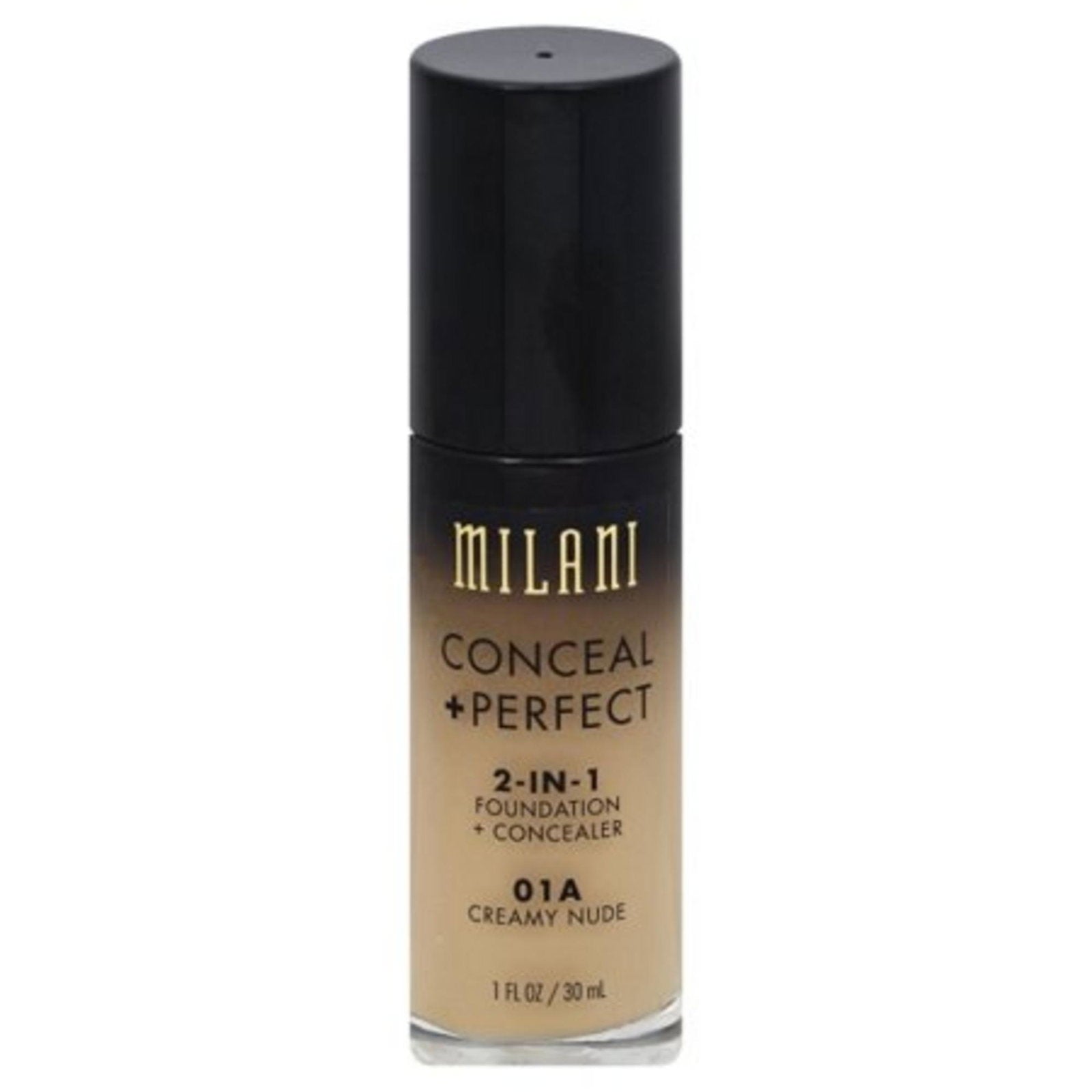 Milani Milani, Conceal + Perfect, Matt, Flüssige Grundierung & Concealer 2-in-1, 01A, Creamy Nude, 30 ml Regular