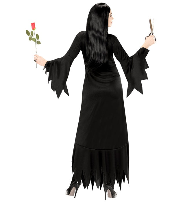 Mortisia Kleid in dunklem Gothic-Stil für Fasnacht und Karneval