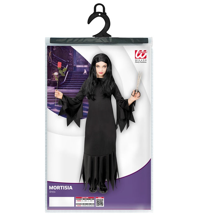 Dunkles Mortisia-Kleid für Fasnacht und Halloween